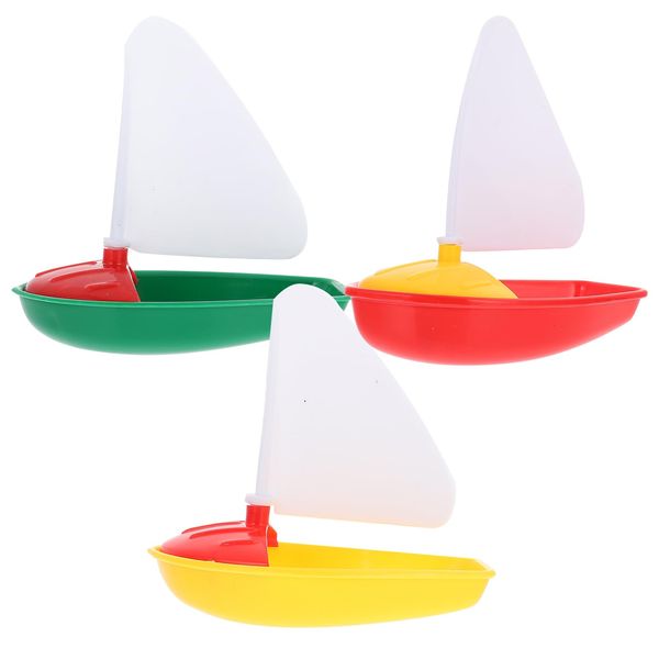 NUOBESTY 3pcs Bath Boat Toy, Plastic Sailboat Sailing Boat Bathtub Toys Bathtime Shower Toys Summer Pool Beach Toys for Kids Toddler Favor