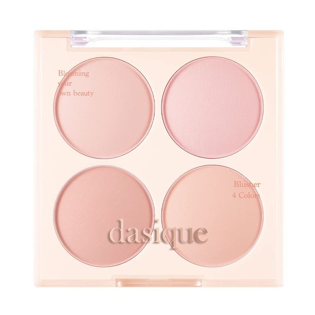 Dasique Blending Mood Cheek (09 Almond Vanilla) | 4 Blendable Shades in Lightweight Smooth Powder | Vegan | Blush