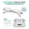 Eyekepper Readers Rectangle Half-rim Spring Temples Reading Glasses Gunmetal +3.5
