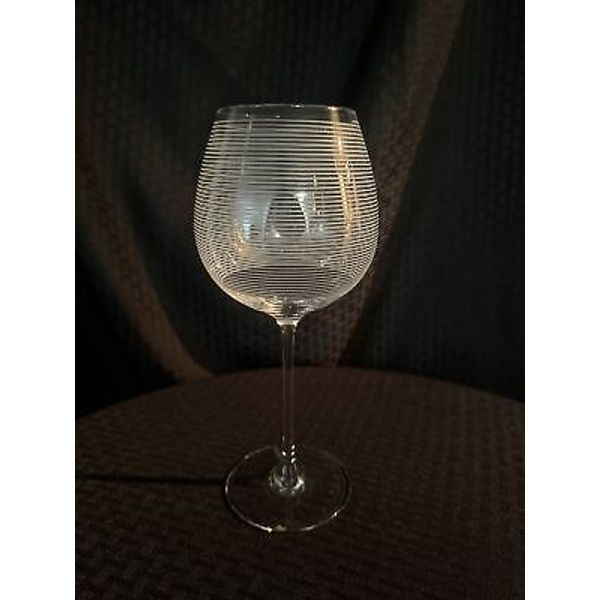 Mikasa Cheers Red Wine Glass Optical Stripes Etched Goblet Single Replacement