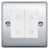 BG Nexus Polished Chrome Double Secondary Touch Dimmer Switch - White Insert