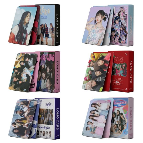 QeSte 6 Boxes/330Pcs NewJeans Photocards Kpop New Jeans Merchandise Lomo Card Set Gift