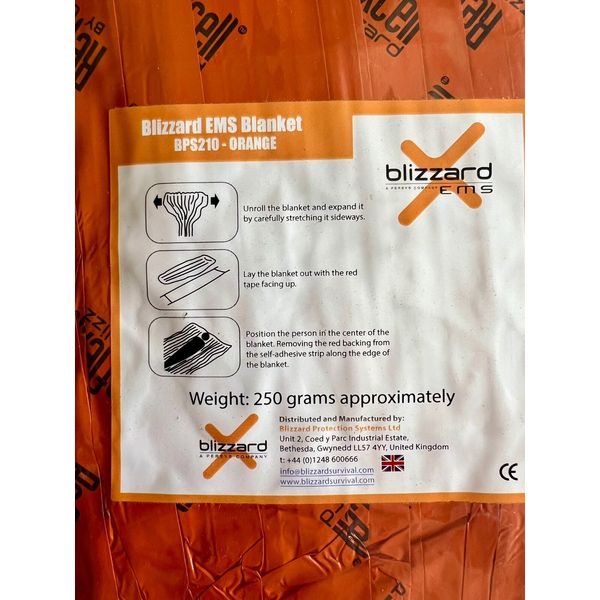 Blizzard EMS Blanket Flat Pack Reflexcell Hypothermia Prevention Trauma Care