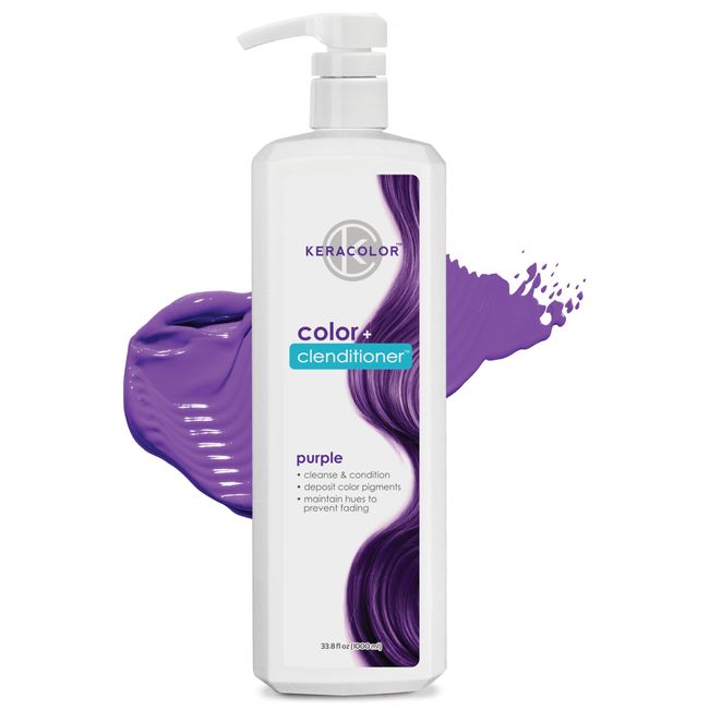 Keracolor Clenditioner PURPLE Hair Dye - Semi Permanent Hair Color Depositing Conditioner, Cruelty-free, 33.8 Fl. Oz.