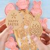 8 Pcs Easter Cookie Cutter Set, 3D Plastic Easter Eggs Bunny Cookie Cutters Rabbit Cookie Stamp for Easter Eggs Molds Biscuit Molds for Easter Baking DIY(Easter-8 pcs)