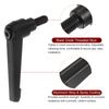 HARFINGTON 8pcs Adjustable Clamping Lever Handles M8 x 15mm Male Thread Bolt Knobs Rotating Screw Locking Quick Release Ratchet Push Button Handle, Black