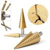 3 Pcs HSS Steel Step Cone Drill Titanium Bits Set – Multi-Size for Metal, Wood & Plastic, Durable & Versatile Drill Set