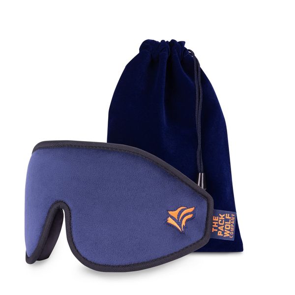 THE PACK WOLF COMPANY Sleep Mask 3D Contoured Memory Foam & Travel Pouch,100% Blackout, Eyelash Friendly, with Ear Plugs