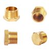 NICOLEKAY 1/4 NPT Male Pipe Plug Outer Hex Thread Socket Plug Brass Fitting(Pack of 10)
