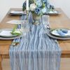 DROMCOM Cheesecloth Table Runner, 90 cm x 300 cm, Dusty Blue, Pack of 2