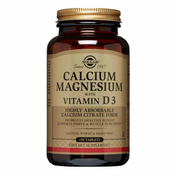 Calcium Magnesium with Vitamin D3 Tablets  150 Tabs By Solgar