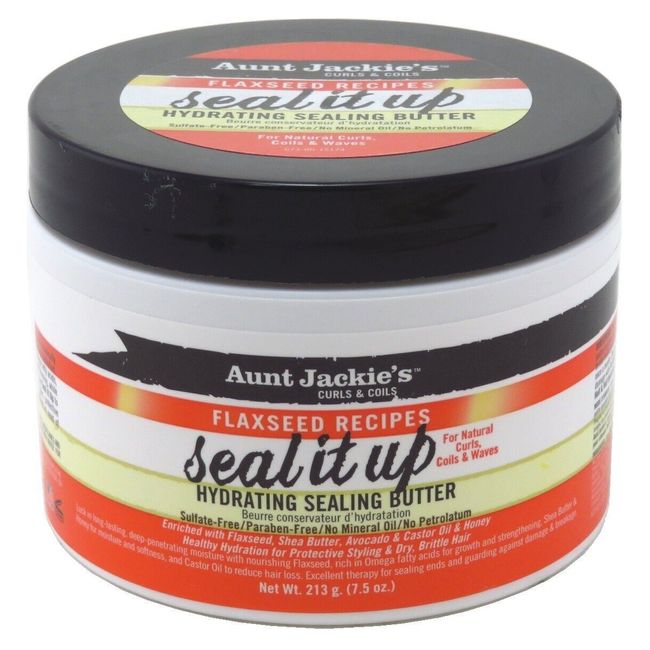 AUNT JACKIE'S FLAXSEED RECIPES SEAL IT UP HYDRATING SEALING BUTTER 7.5OZ