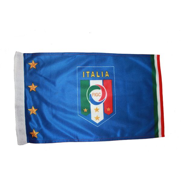 Italia Italy Blue FIGC Logo 12"X18" HIGH QUALITY FLAG With Sleave Without Stick .. New