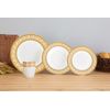 Porcelain Dinnerware Set for 4 - 16 Piece Set Elegant Greek Key Design Tableware