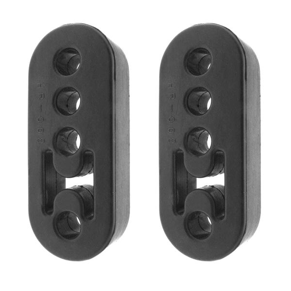 2 Pcs Exhaust Rubber 4 Holes Car Exhaust Hanger Black Exhaust Pipe Hanger for the Cars Silencer Most Cars Truck Van