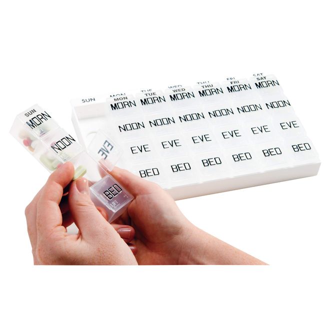 Apex Medi Chest Large Pill Organizer - Medicine Organizer w/ Seven Removable Pill containers - Weekly Pill Organizer w/ Morning, noon, Evening, & Bed Pill Boxes - Travel Medicine Organizer for Pills