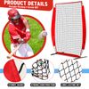 Seenelling 4 x 7 ft Portable Pitching Net Replacement Net, Baseball Pitcher Protection Net, Batting Practice Net, Red, Only Net