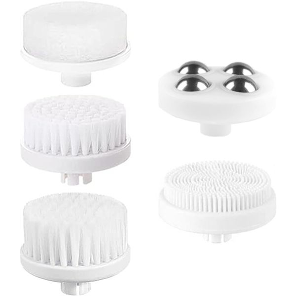 Face Scrubber | Facial Cleansing Brush Exfoliator Skin Care Beauty Products Powered Electric Wash Exfoliating Skincare Women Spin Cleanser Tools Cleaning Scrub Washer Self Care (Extra Heads 5)