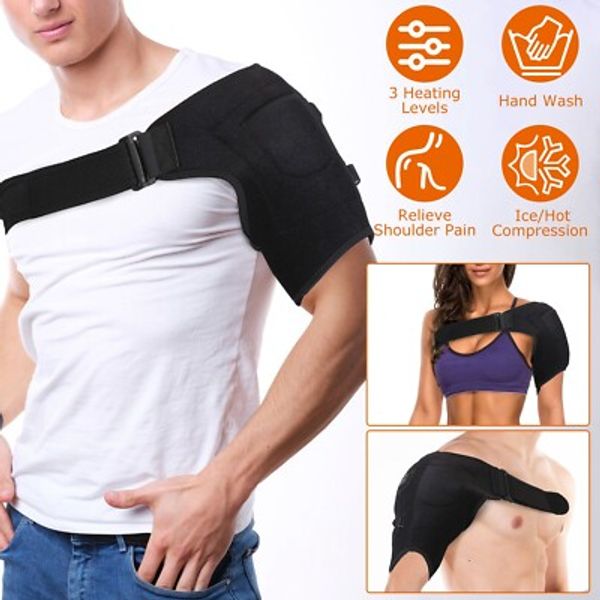 Electric Heated Shoulder Brace Heating Wrap Ice / Hot Compression Pain Therapy