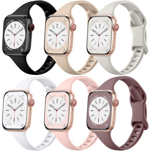 Lerobo Slim Bands Compatible with Apple Watch 40mm 38mm 44mm 45mm 42mm 41mm 49mm SE / iWatch Bands Ultra/Ultra2 Series 9 8 7 6 5 4 3 2 1 for Women Men,Soft Narrow Sport Strap Thin Wristband