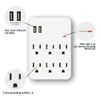 Dual Function 6 Outlets Surge Protected Current Wall Tap with 2 USB Charging Ports 2.1A 120V AC