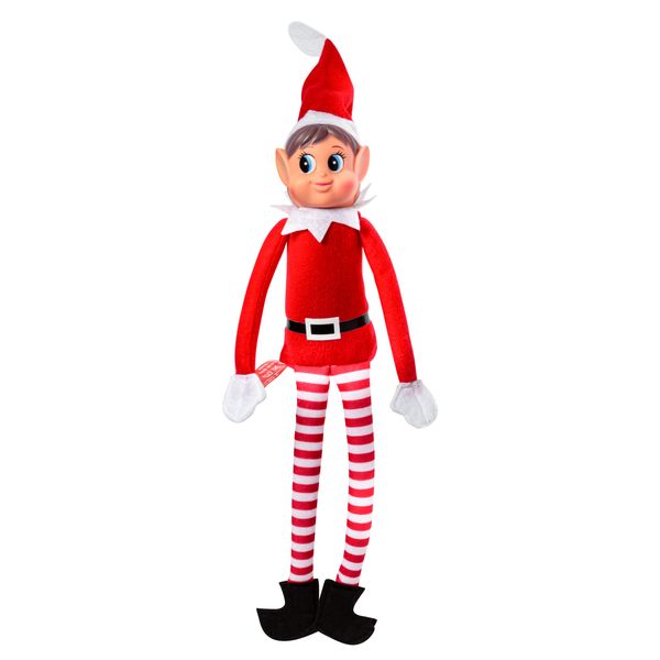 Charming Red Long Leg Soft Body Vinylface Girl Elf with Hat - 30 cm (1 Pc.) - Premium Quality Plush Toy - Perfect For Holiday Decor & Gift-giving