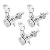 Locking Guitar String Tuning Peg 6 Pieces Electric or Acoustic Guitar 6 String Machine Head Sealed Knobs Tuner Key Kit Silver (Three Left and Three Right)