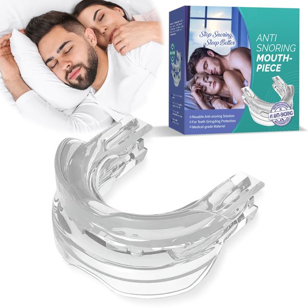 Anti Snore Mouth Guard, Anti Snoring Devices Adjustable, Stop Snoring Aids for Men Women, Safety & Convenience, Portable Snore Stopper Device for Mouth, Snore Stopper Device