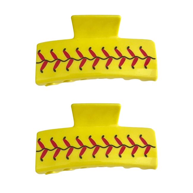 Softball Hair Accessories, Gift for Girls Team, Sports Claw Clip (Set of 2)