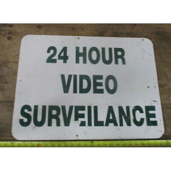 Large  24 Hour Video Surveillance Sign 24" x 18" With 3" lettering