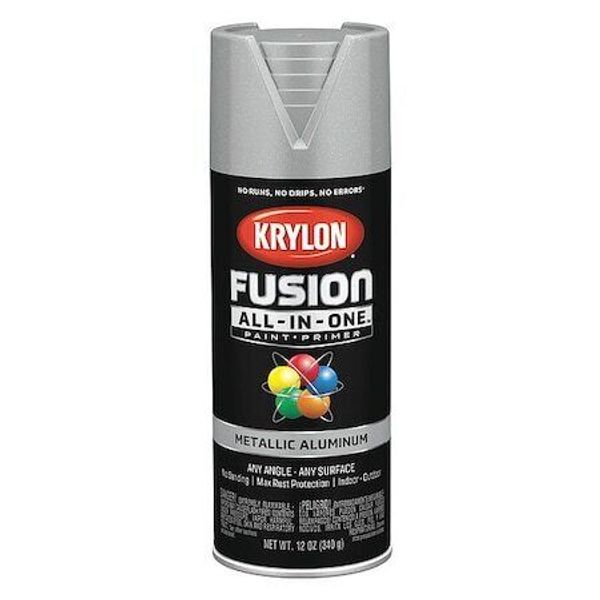 Krylon K02766007 Metallic Spray Paint, Aluminum, Metallic, 12 Oz