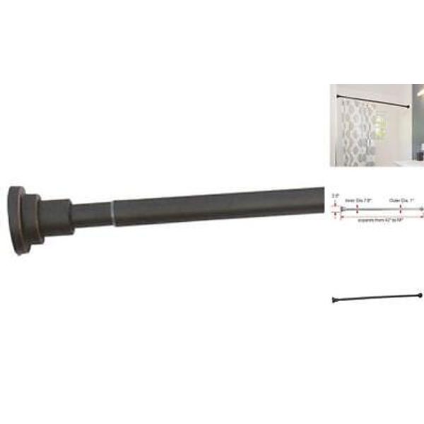 560920 Classic Adjustable 43 to 72-inch Shower Rod 42"-73" Oil-rubbed Bronze