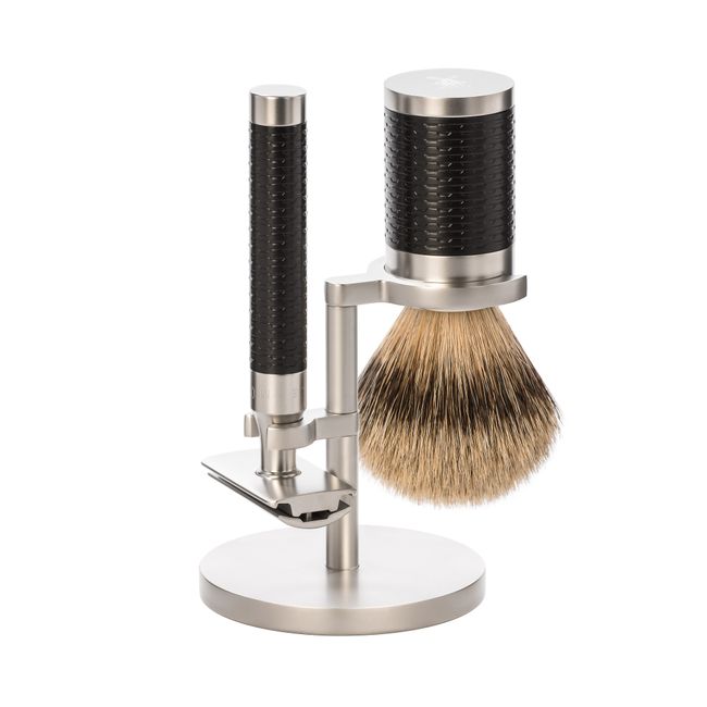 Muhle ROCCA Shaving Set Double Edge Razor, Silver Tip Badger/Stainless Steel/Black Handle (S091M96SR)<br><br> [Shaving, razor, razor, double-edged razor]