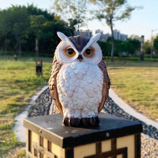 Tolatr Owl Statue Garden Resin Owl Halloween Outdoor Garden Lawn Yard Patio Office Living Room Decoration for Owl Lovers (8.3 Inch)