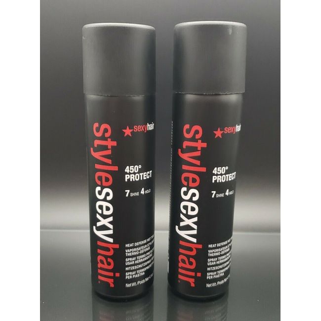 2 Style Sexy Hair 450 Protect 7 Shine 4 Hold Heat defense Hair Spray 4.1oz