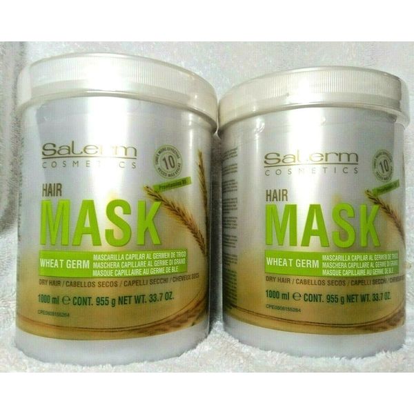 Salerm Cosmetics Wheat Germ Capillary Hair Mask 1000 ml/33.7oz-2 Units