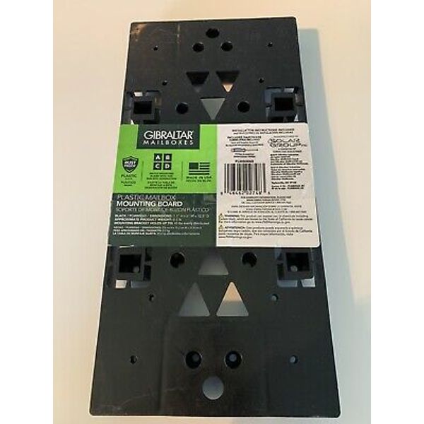 GIBRALTAR Mailboxes Black Plastic Mailbox Mounting Board PLMB0060 Brand NEW