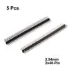 Sourcingmap 5Pcs 2.54mm Pitch 2x40-Pins Double Row Right Angle Connector Pin Header Strip for Prototype Shield