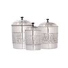 Old Dutch 3- Piece Antique Embossed "Victoria" Canister Set, 5.5 Qt, 4Qt, 3Q