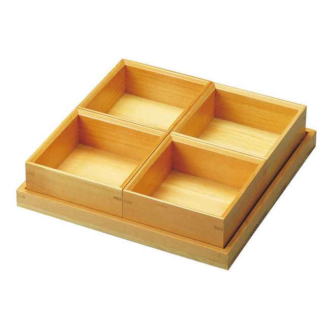 yamako- Wood 和美, Positive Corner Four/Cutting Set without Lid 27070