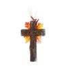 22" Fall Cross Blessings Hanging Decoration, Iron Frame with Grapevine