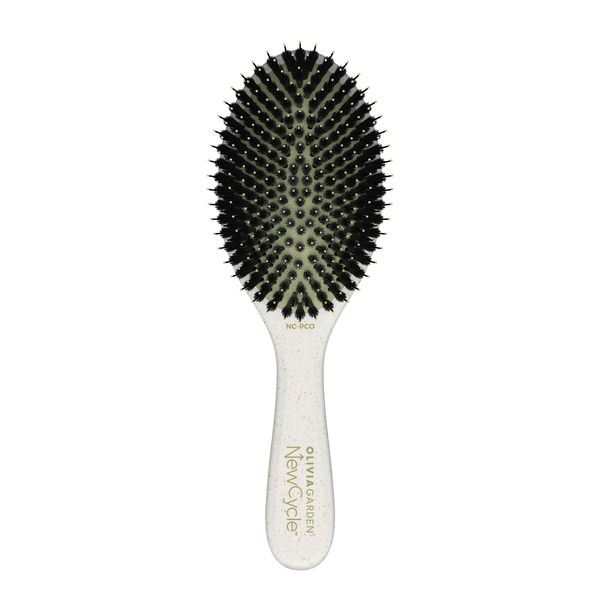 Olivia Garden NewCycle Round Vegan Boar and Ionic bristles Cushion Hair Brush and made from 100% recycled material (except bristles and cushion)