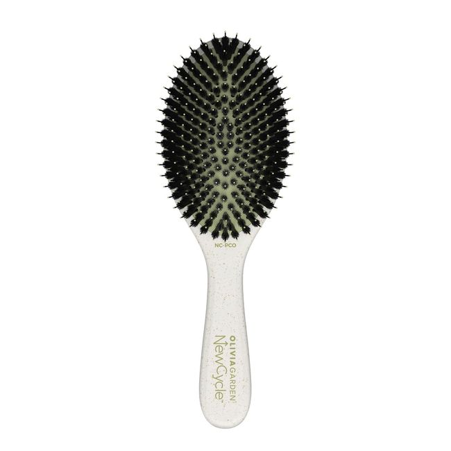 Olivia Garden NewCycle Round Vegan Boar and Ionic bristles Cushion Hair Brush and made from 100% recycled material (except bristles and cushion)