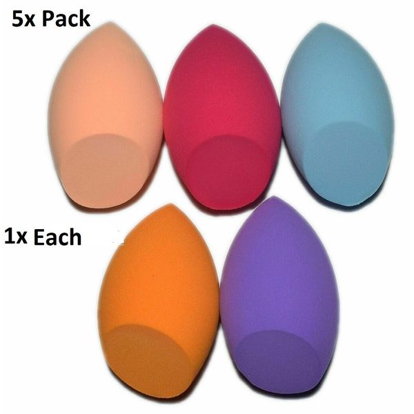 5x Pk Latex Free Makeup Blender Teardrop Foundation Puff Base Applicator Sponge