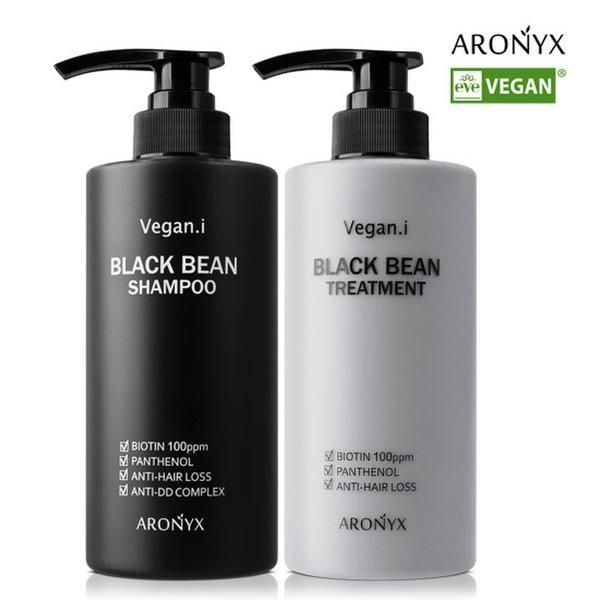 [Aronix] Vegan Eye Black Bean Anti-Hair Loss Shampoo 500ml + Treatment 500ml