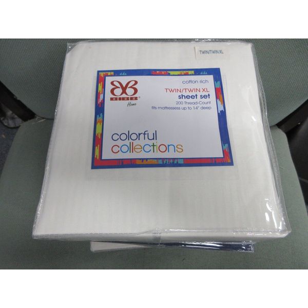 Twin XL Sheet Set BIBB 200 Thread Count WHITE BRAND NEW EXTRA DEEP FITTED