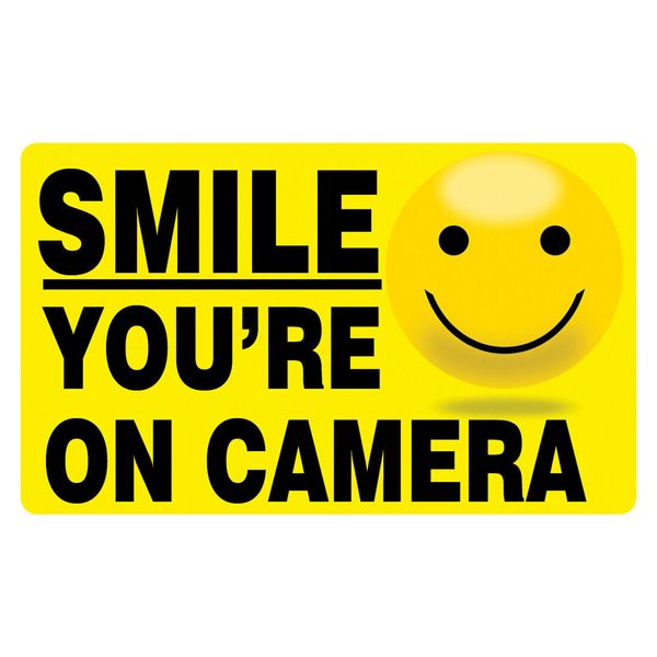 5 Pack SMILE YOU'RE ON CAMERA Stickers Video Alarm Security System Decal Warning