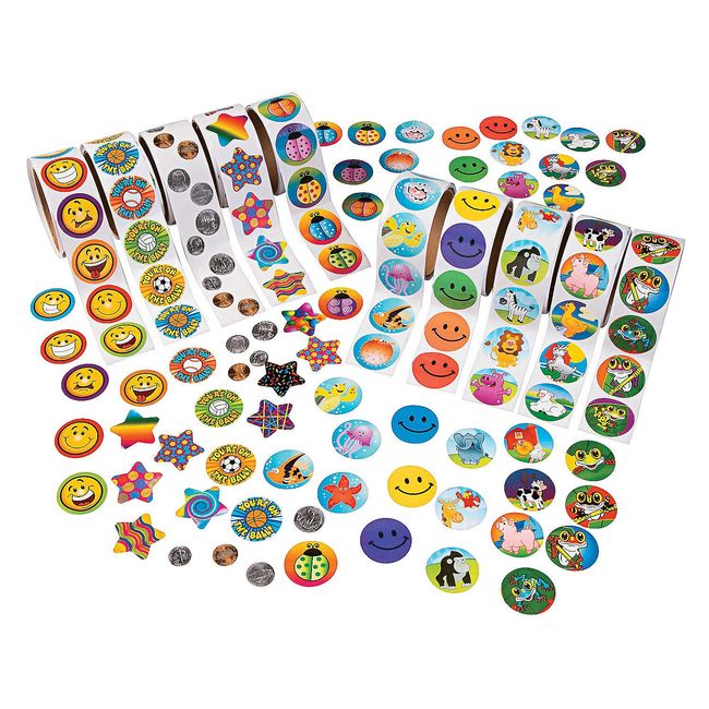 Fun Express - Super Sticker Assortment (10rl) - Stationery - Stickers - Stickers - Roll - 10 Pieces