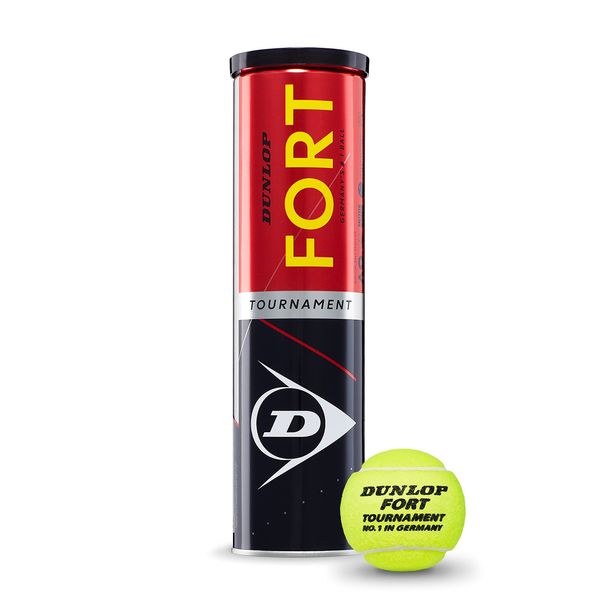 Dunlop Tennisball Fort Tournament - für Sand, Hartplatz und Rasen (1x4er Dose)