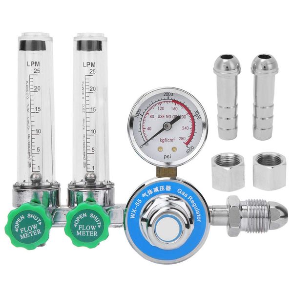 Gauge Flowmeter Argon Purging Regulator for TIG Welding WX-55X-2L Pressure Reducer CGA540 US Standard